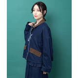 デニム×コーデュロイ 花刺繍配色ジャケット | ScoLar | 詳細画像3