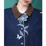 デニム×コーデュロイ 花刺繍配色ジャケット | ScoLar | 詳細画像7