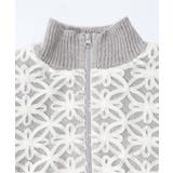 花柄チュール重ねニットブルゾン | ScoLar | 詳細画像12 