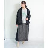 花柄チュール重ねニットブルゾン | ScoLar | 詳細画像2 