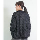 花柄チュール重ねニットブルゾン | ScoLar | 詳細画像5 