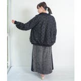 花柄チュール重ねニットブルゾン | ScoLar | 詳細画像6 