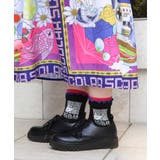 ブラック | メロウフリルスカラー柄ソックス | ScoLar