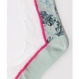 スカラー花柄切替テグスソックス | ScoLar | 詳細画像3 