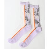 スカラー花柄切替テグスソックス | ScoLar | 詳細画像6 