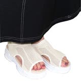 ベージュ | メッシュデザイン厚底スポーツサンダル カジュアル 外反母趾 | Scramble