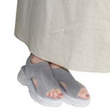 グレー | メッシュデザイン厚底スポーツサンダル カジュアル 外反母趾 | Scramble