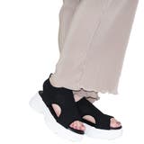 ブラック | メッシュデザイン厚底スポーツサンダル カジュアル 外反母趾 | Scramble