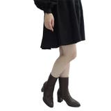 ダークブラウン | ポインテッドトゥシンプル太ヒールブーツ ミドル丈 ローヒル | Scramble