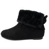 バックリボン付きスエードインヒールファーブーツ | Scramble | 詳細画像5 