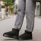 ブラック | 厚底ムートンブーツ | Scramble