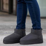 グレー | 厚底ムートンブーツ | Scramble