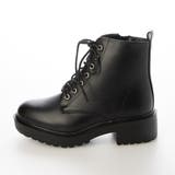 厚底レースアップショートブーツ マニッシュ 韓国ファッション | Scramble | 詳細画像2 