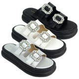 厚底ダブルベルトビジューバックルサンダル | Scramble | 詳細画像8 