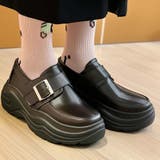 ダークブラウン | ベルトモチーフ厚底スニーカーソールシューズ | Scramble