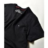 ブラック | ワンポイント刺繍TEEシャツ ベーシックVネック半袖Tシャツ 09T3140 | SETUP7【MEN】