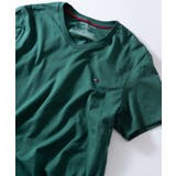グリーン | ワンポイント刺繍TEEシャツ ベーシックVネック半袖Tシャツ 09T3140 | SETUP7【MEN】