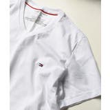 ホワイト | ワンポイント刺繍TEEシャツ ベーシックVネック半袖Tシャツ 09T3140 | SETUP7【MEN】