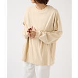 ベージュ | 5 6オンス ビッグシルエットロングスリーブTEE | SETUP7【WOMEN】