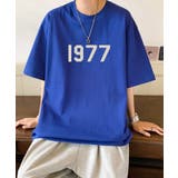 ブルー | 【SETUP7】1977 オーバーサイズロゴ入り半袖Tシャツ KNF037 | SETUP7【MEN】