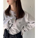 グレー | 【THE FOX】キツネワッペントレーナー basic Crew sweat | SETUP7【WOMEN】