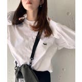 ホワイト | 【THE FOX】 basic Crew ls tee キツネワッペンTシャツ | SETUP7【WOMEN】