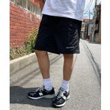 ブラック | ワンポイント刺繍ナイロンハーフパンツ LESS IS | SETUP7【MEN】