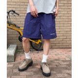 ネイビー | ワンポイント刺繍ナイロンハーフパンツ LESS IS | SETUP7【MEN】