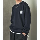 ネイビー | 【MAISON CLUB】ワンポイントエンブレム刺繍スウェット | SETUP7【MEN】