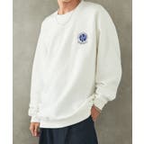 ホワイト | 【MAISON CLUB】ワンポイントエンブレム刺繍スウェット | SETUP7【MEN】