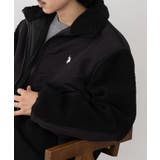 ブラック | ワンポイントロゴ ポニー刺繍 ボアジャケット | SETUP7【MEN】