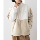 アイボリー | ワンポイントロゴ ポニー刺繍 ボアジャケット | SETUP7【MEN】