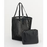 ブラック | 【SETUP7】ポーチ付きPVCメッシュトートバッグ KNF147 | SETUP7【MEN】