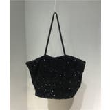 ブラック | 大容量スパンコールラメトートバッグ 2WAYショルダーバッグ KNF151 | SETUP7【WOMEN】