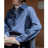 ブルー | 【SETUP7】ベロアコーデュロイ長袖シャツ KNF149 | SETUP7【WOMEN】