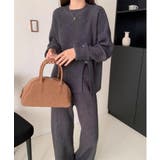 グレー | 【SETUP7】サイドスリットリブニットセットアップ KNF151 | SETUP7【WOMEN】