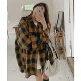 ブラック | 【SETUP7】カジュアルオーバーチェックシャツ KNF151 | SETUP7【WOMEN】