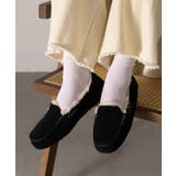 ブラック | 【UGG】ANSLEY ウールボアスリッポン ローファー モカシン アンスレー | SETUP7【WOMEN】