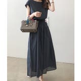 ネイビー | 【SETUP7】コットンフレンチスリーブマキシ丈ワンピース SCCH14 | SETUP7【WOMEN】