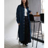 ネイビー | 【MAISON BREEZE】デニムシャツワンピース 【手洗い可】 | SETUP7【WOMEN】