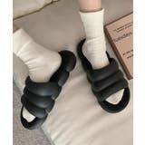 ブラック | 【SETUP7】やわらか厚底ルームスリッパ JIP | SETUP7【WOMEN】