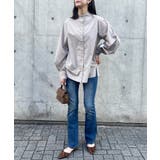 バルーンスリーブが一枚で決まる。ボリューム袖スタンドカラーシャツ KNF | SETUP7【WOMEN】 | 詳細画像24 