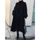 ブラック | 【SETUP7】ミッドレングスベルト付きウールライクガウンコート SCCH35 | SETUP7【WOMEN】