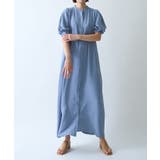 サックスブルー | 【SETUP7】SPECIALラウンドネックパフスリーブワンピース | SETUP7【WOMEN】