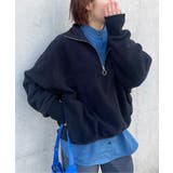 リングファスナーがスッキリ見え。あったかトレーナー。ハーフジップフリースブルオー… | SETUP7【WOMEN】 | 詳細画像2 