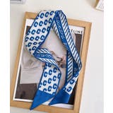 ブルー系その他2 | 【SETUP7】サテンレトロ柄ナロースカーフ KNF | SETUP7【WOMEN】