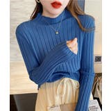 ブルー | 【SETUP7】ワイドリブモックネックニット SCCH266 | SETUP7【WOMEN】