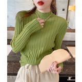グリーン | 【SETUP7】ワイドリブモックネックニット SCCH266 | SETUP7【WOMEN】