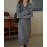 グレー | 【SETUP7】ハーフジップハイネックニットワンピース SCCH266 | SETUP7【WOMEN】