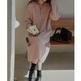 ピンク | 【SETUP7】ハーフジップハイネックニットワンピース SCCH266 | SETUP7【WOMEN】